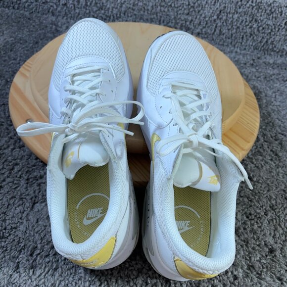 Nike Air Max Excee Running Shoe Womens Size 12 Leather White Saturn Gold Sneaker - Picture 6 of 8